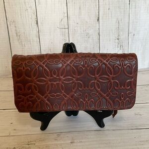 Alex and Ani Gabriel Collection Embossed Brown Leather Continental Wallet